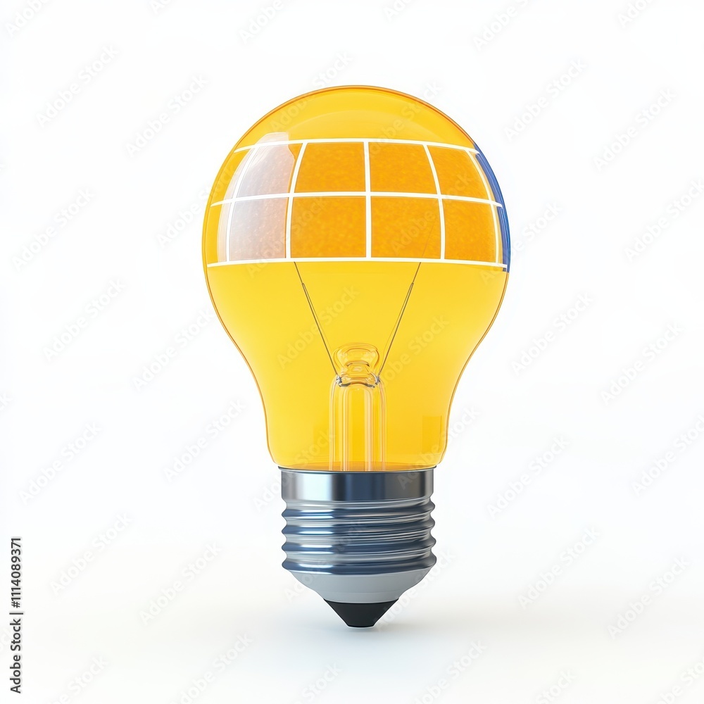 An isolated eco-friendly LED bulb powered by solar panels on a white background symbolizes sustainable energy. An isolated eco-friendly LED bulb powered by solar panels on a white background symbolizes sustainable energy.