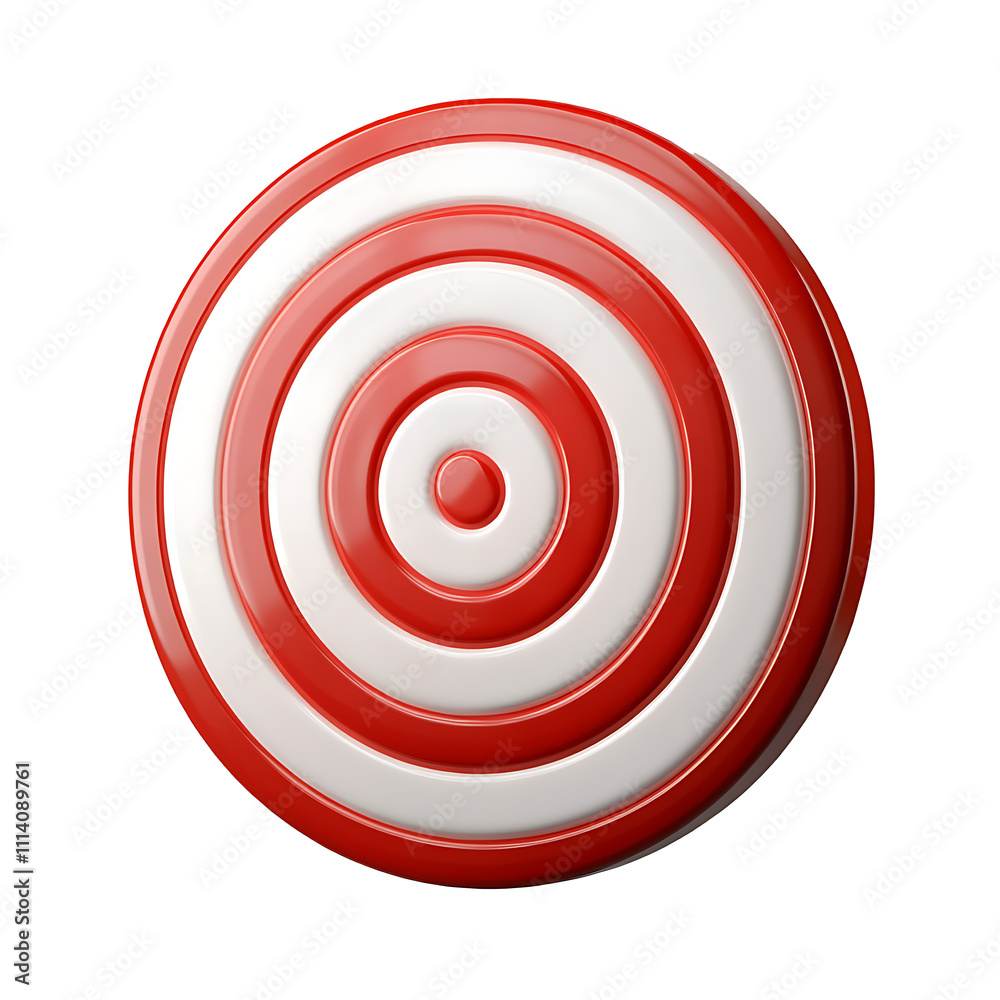 3D red and white target bullseye icon symbolizing accuracy and precision, commonly used in goal setting and marketing concepts. Isolated on transparent background, png. 3D red and white target bullseye icon symbolizing accuracy and precision, commonly used in goal setting and marketing concepts. Isolated on transparent background, png.