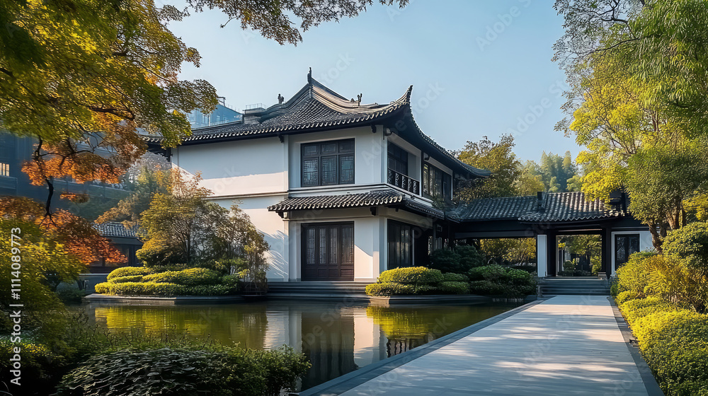 Modern Chinese courtyard villa landscape design Modern Chinese courtyard villa landscape design