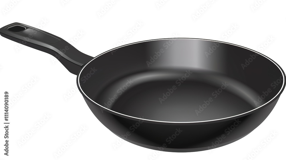 Iron Black Pot Pan Isolated on White Background - A Sturdy and Practical Kitchenware Display. The Solid Iron Black Pot Pan Standing Alone on the Pure White Background, with Its Durable Build and Funct
