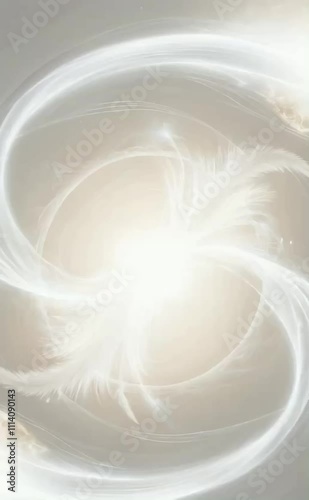 A radiant, luminous white aura energy emanates from a central point, filling the surrounding atmosphere with a soft, gentle glow