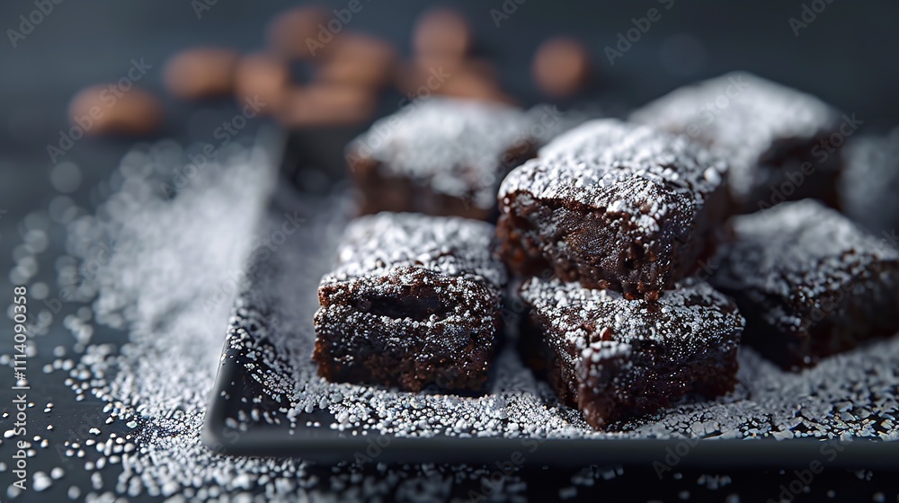 A plate of fudgy fast food vegan brownies A plate of fudgy fast food vegan brownies