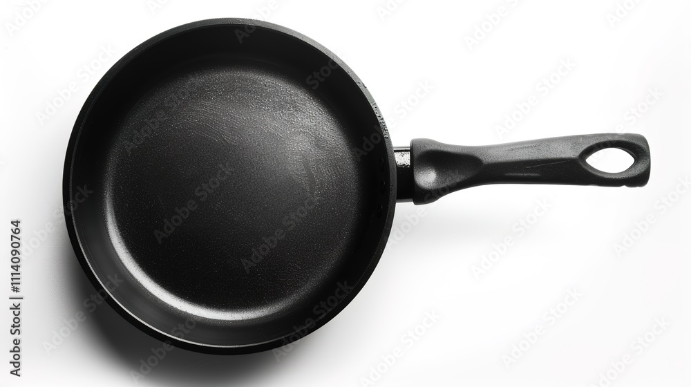 Iron Black Pot Pan Isolated on White Background - A Sturdy and Practical Kitchenware Display. The Solid Iron Black Pot Pan Standing Alone on the Pure White Background, with Its Durable Build and Funct
