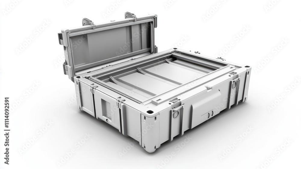Fototapeta premium Cargo container box open, container insolated on white background, 3D illustration