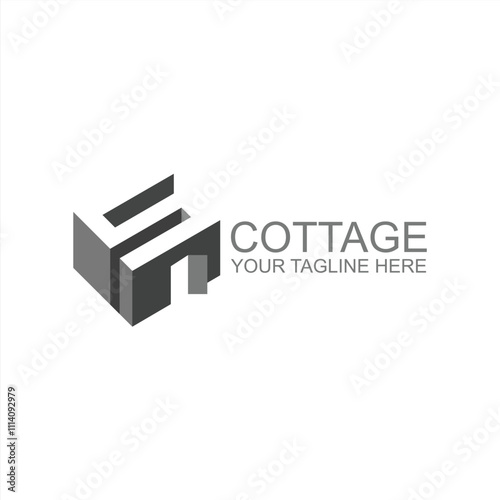 cottage logo s initial icon with creative vector illustration