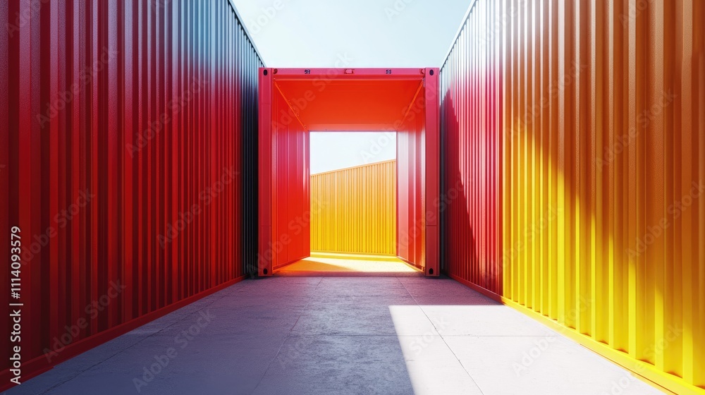 Cargo container box open, container insolated on white background, 3D illustration Cargo container box open, container insolated on white background, 3D illustration