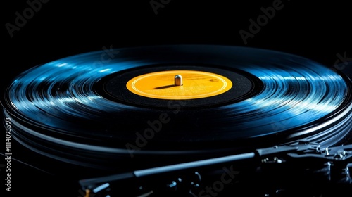 Vintage Vinyl Record on Turntable photo