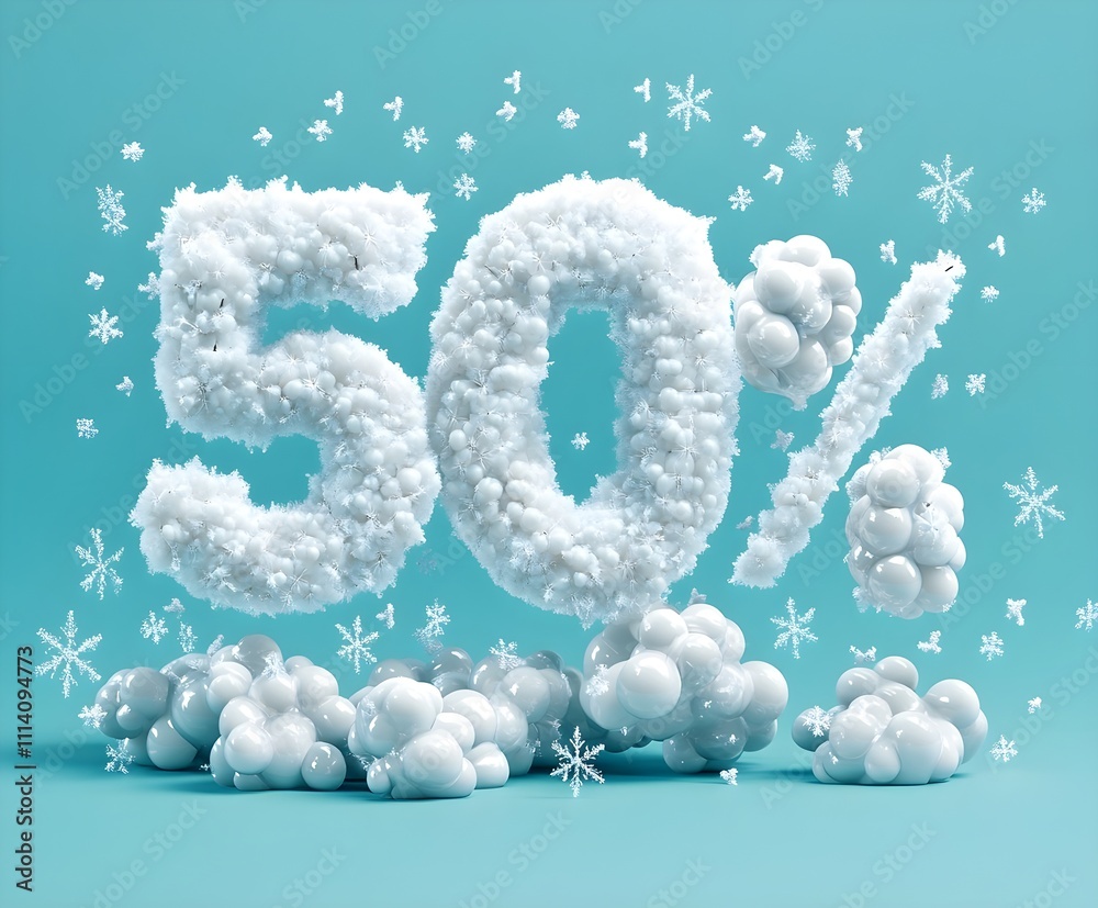 Fototapeta premium 50% discount in winter design