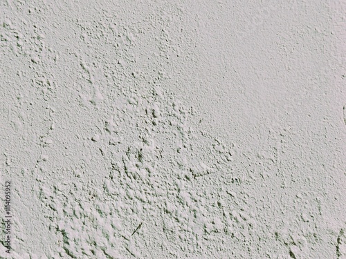The paint appears bubbled or blistered due to trapped humidity within the concrete wall, white concrete wall texture. Abstract background for design.
