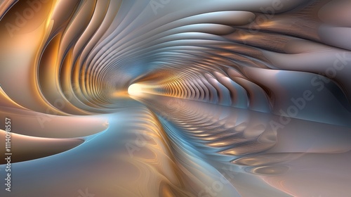 Futuristic tunnel made entirely of glowing light, stretching endlessly into the distance.