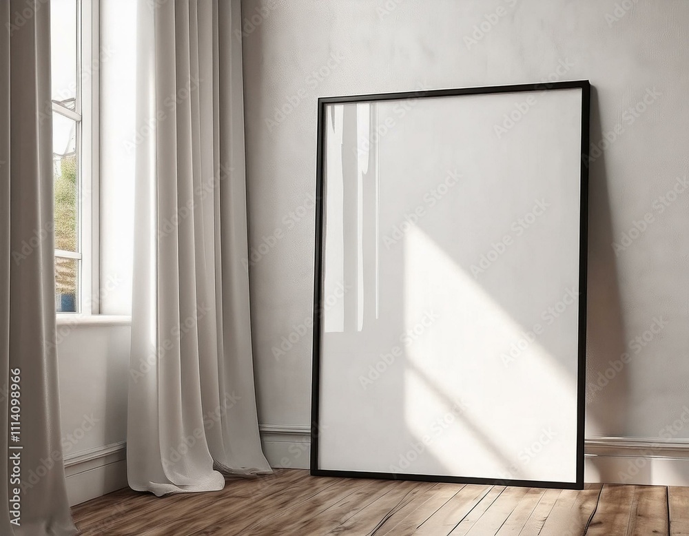 Stylish Living Room Wall Poster Mockup Featuring an ISO A Paper Size Frame