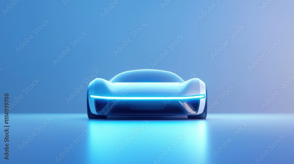 Futuristic electric car design with glowing accents Futuristic electric car design with glowing accents