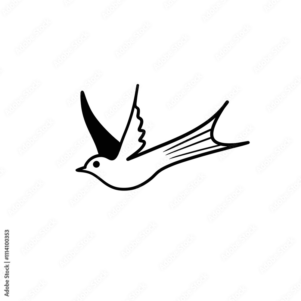 Naklejka premium Simple swallow bird logo vector for product and brand needs with a transparent background 