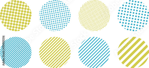 幾何学的な抽象的なの円の素材セット　ベクター　Abstract dot circle, circle geometric dot gradient