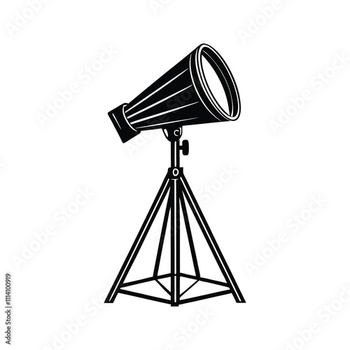 Studio Flash Silhouette Vector Design Professional Photography Equipment, Camera Gear, and Lighting Tools