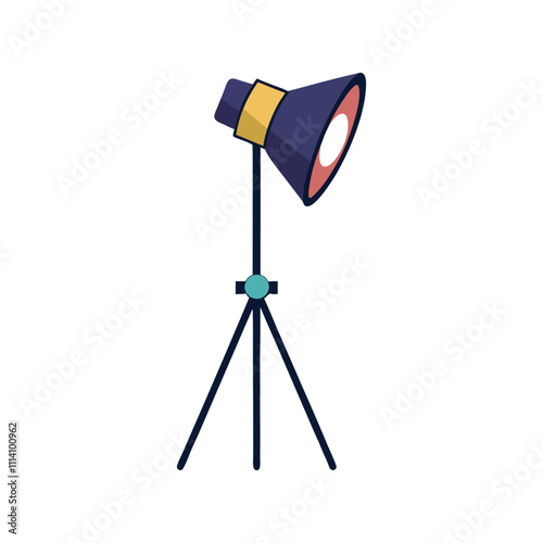 Studio Flash Silhouette Vector Design Professional Photography Equipment, Camera Gear, and Lighting Tools