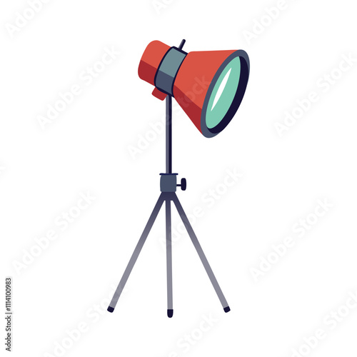 Studio Flash Silhouette Vector Design Professional Photography Equipment, Camera Gear, and Lighting Tools