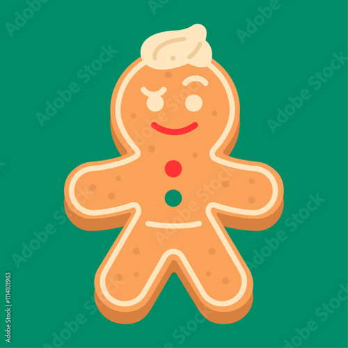 Playful Gingerbread Character – Holiday Cookie Illustration