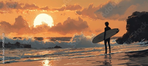 Sunset Surf Inspiration - Perfect Backdrop for Lifestyle and Outdoor Brand Promotions