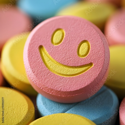 big happy lauging smiley pills photo