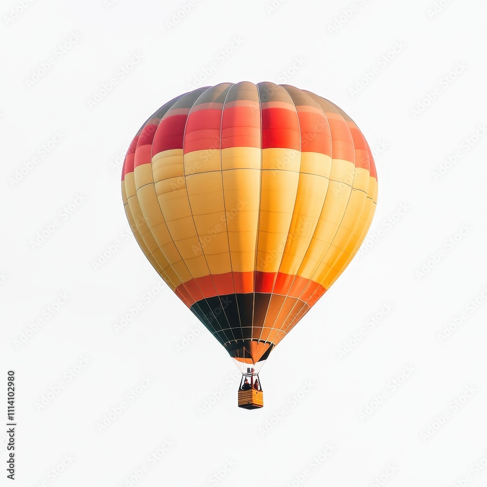 Fototapeta premium A solitary hot air balloon set against a white backdrop.