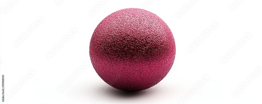 Fuchsia Christmas decoration sphere against a white background. Fuchsia Christmas decoration sphere against a white background.