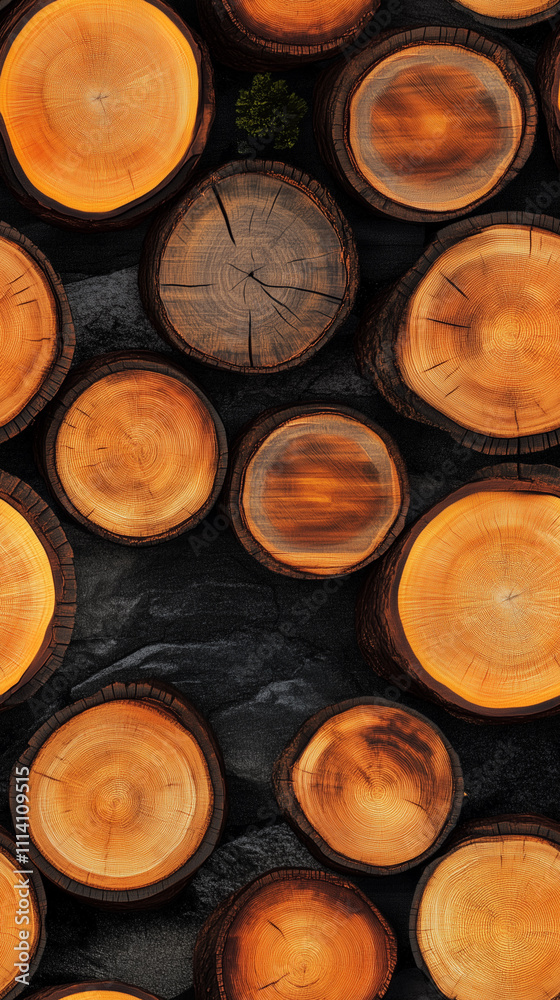 Geometric wood slice structural composition, continuous design Geometric wood slice structural composition, continuous design