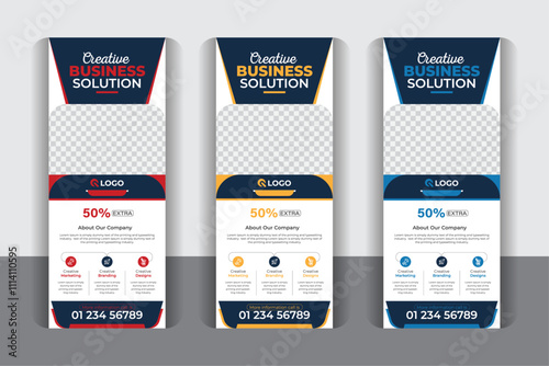 Modern and creative stylish Business roll up pull up banner, x banner, signage advertising Colorful and Modern design.