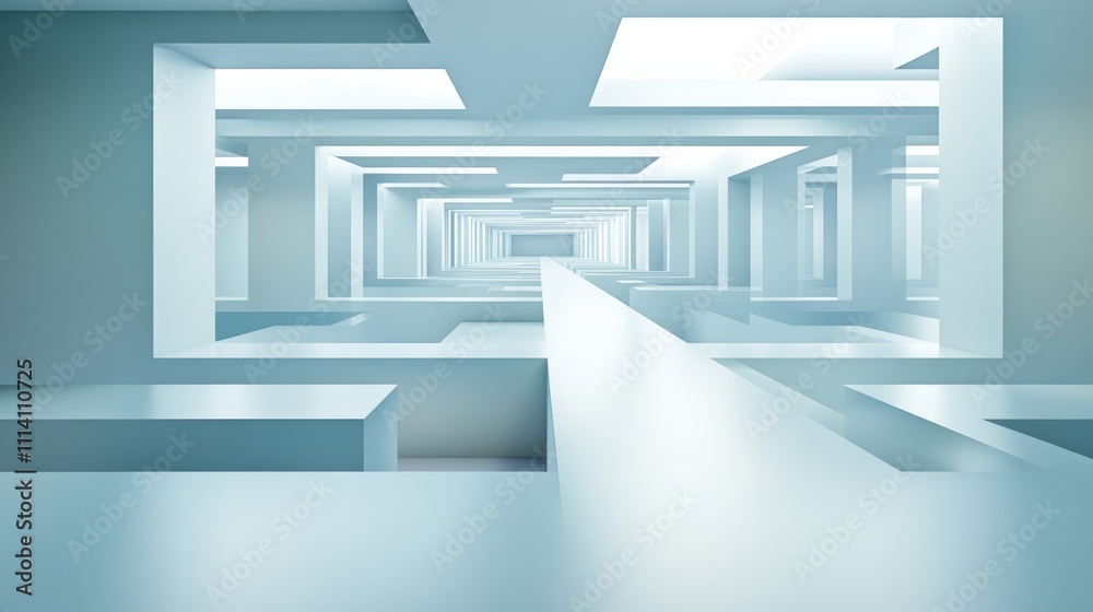 Sprawling labyrinth with glass walls and complex design Sprawling labyrinth with glass walls and complex design
