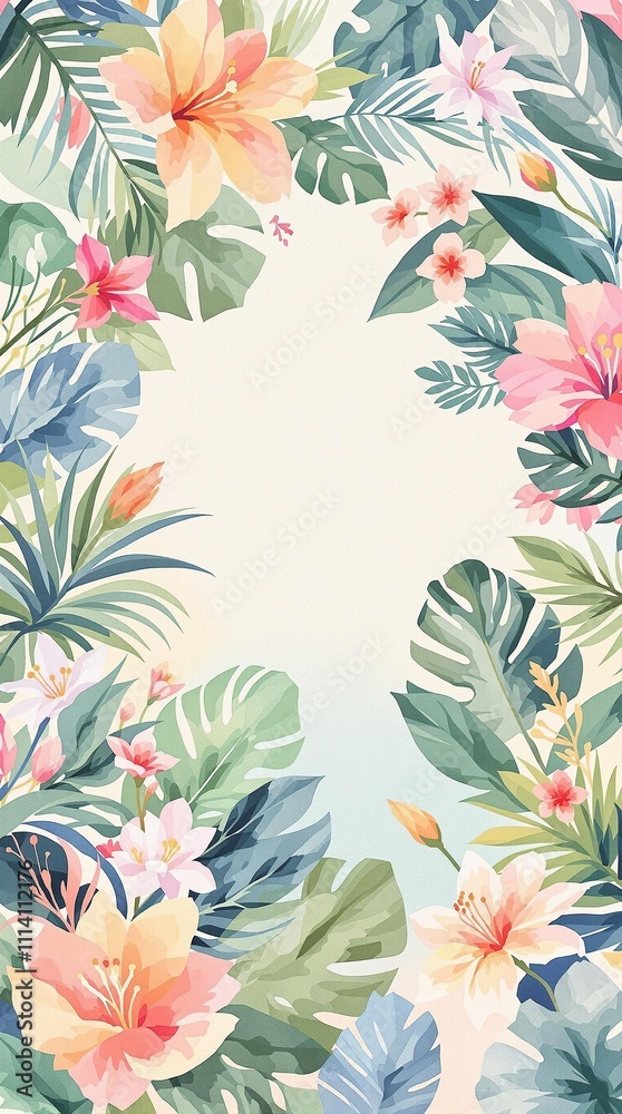 Abstract watercolor botanical pattern with modern geometric elements, design, leaves, abstract, watercolor, floral Abstract watercolor botanical pattern with modern geometric elements, design, leaves, abstract, watercolor, floral