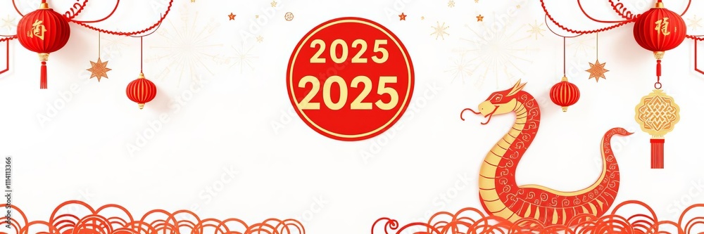 Chinese paper cutting 2025 greeting card with golden zodiac snake on fireworks background, Chinese New Year, fireworks Chinese paper cutting 2025 greeting card with golden zodiac snake on fireworks background, Chinese New Year, fireworks