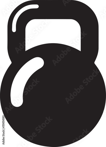 Kettlebell or girya weight training equipment flat vector icon for exercise apps and websites.outline vector