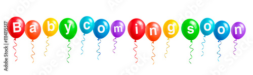 Bunte Luftballons baby coming soon