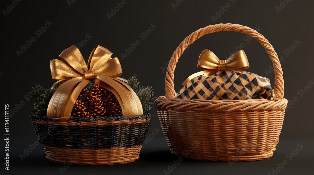 Gift basket, Gift set, Holiday and Christmas and New year present Concept Gift basket, Gift set, Holiday and Christmas and New year present Concept