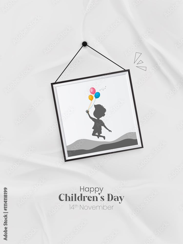 Fototapeta premium Happy children's day creative concept. 3d vector illustration for social media.