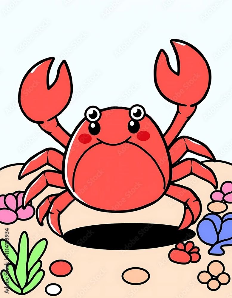 Fototapeta premium cartoon crab cartoon