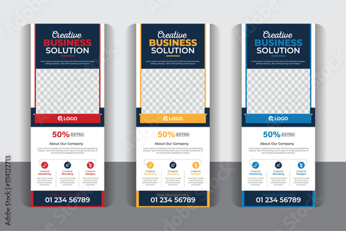 Professional and corporate business roll up banner design, x banner, signage advertising Colorful and Modern design.
