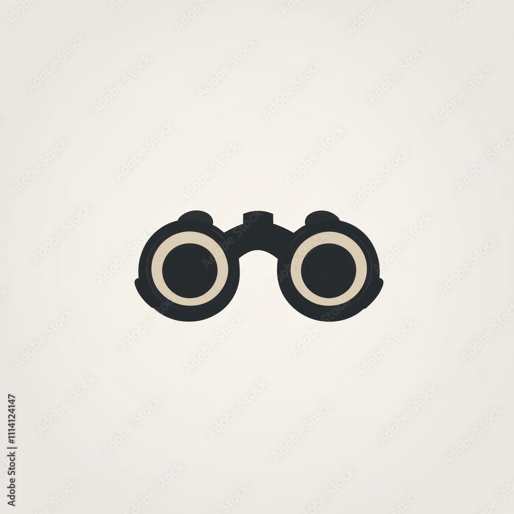 Simple black binoculars icon illustration. Simple black binoculars icon illustration.