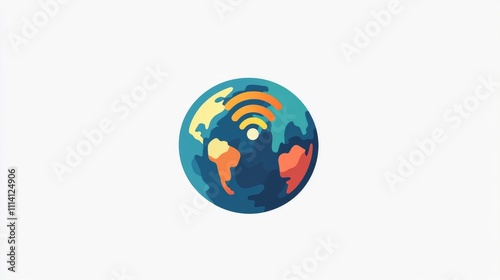 International communication icon, fiber network, wifi, digital, network  photo