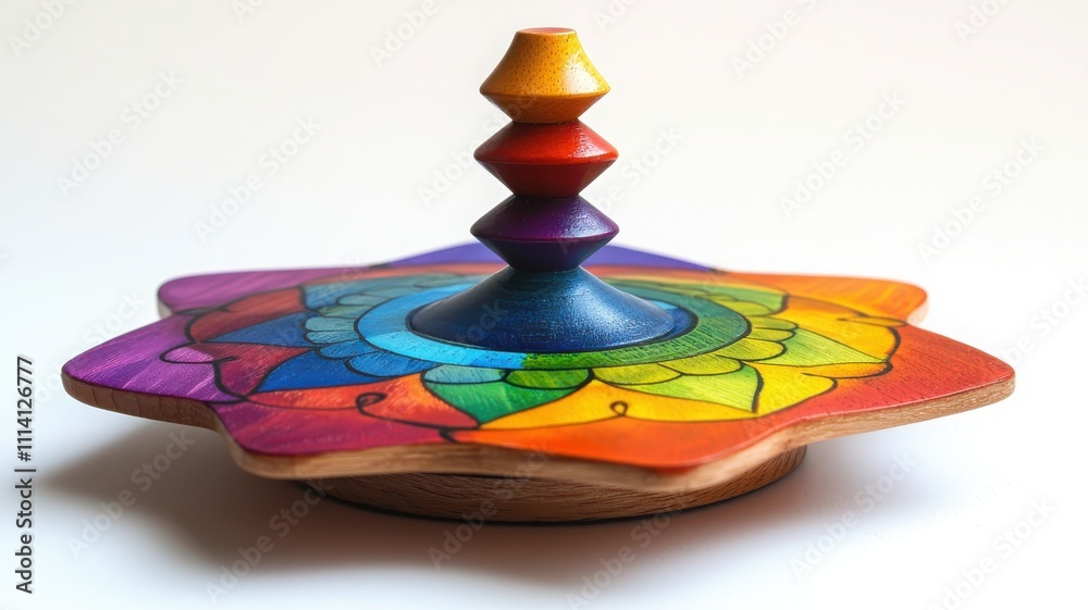 Colorful spinning top on a white isolated background. Colorful spinning top on a white isolated background.
