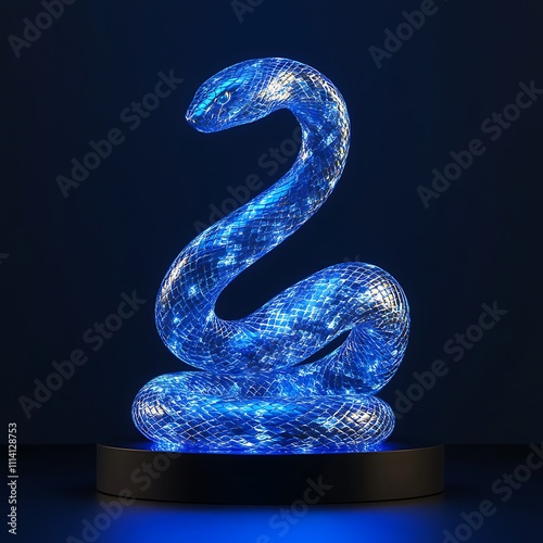 Wallpaper Mural Brightly glass neon lighting snake sculpture image Torontodigital.ca