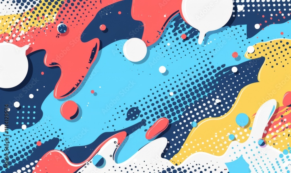 Comic-style explosion bubble with dots on blue background, copy space Comic-style explosion bubble with dots on blue background, copy space