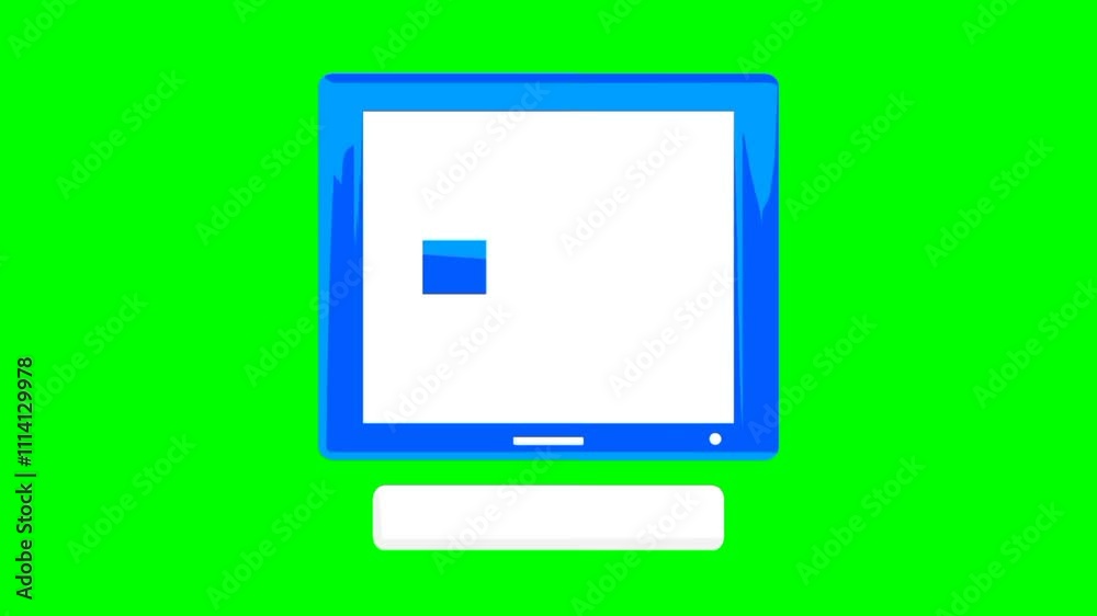 PC, monitor screen, icon animation green screen PC, monitor screen, icon animation green screen