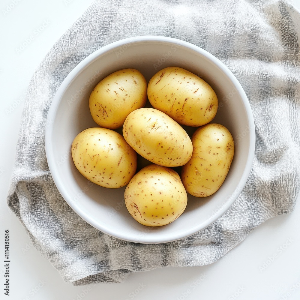 White background with solo potato. White background with solo potato.