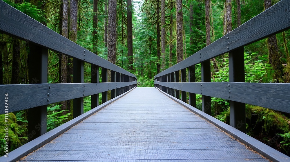 Wooden Walkway Through Lush Forest Inspiring Conservation Wooden Walkway Through Lush Forest Inspiring Conservation