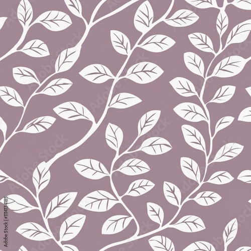 Seamless floral pattern, hand-drawn in a doodle sketch style with simple leaves. Great for modern nature foliage wallpapers, backgrounds, and textile designs.