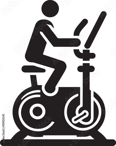exercise bike machine icon isolated vector art