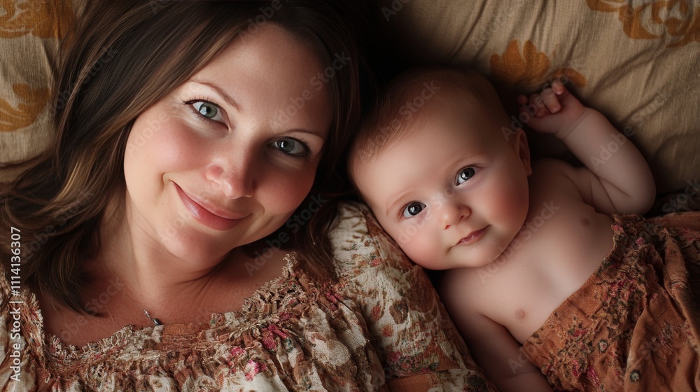a beautiful mother with her new born child taking selfie a beautiful mother with her new born child taking selfie
