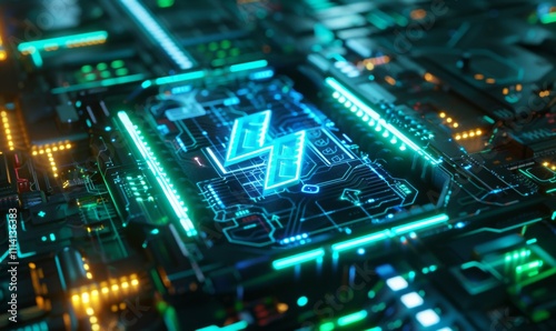 lowing green power neon futuristic energy storage, high capacity rechargeable lithium ion battery