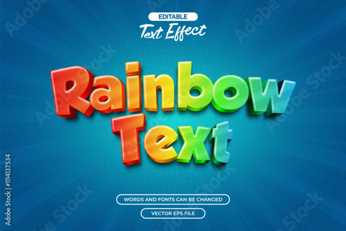 3d rainbow editable text effect with comic background